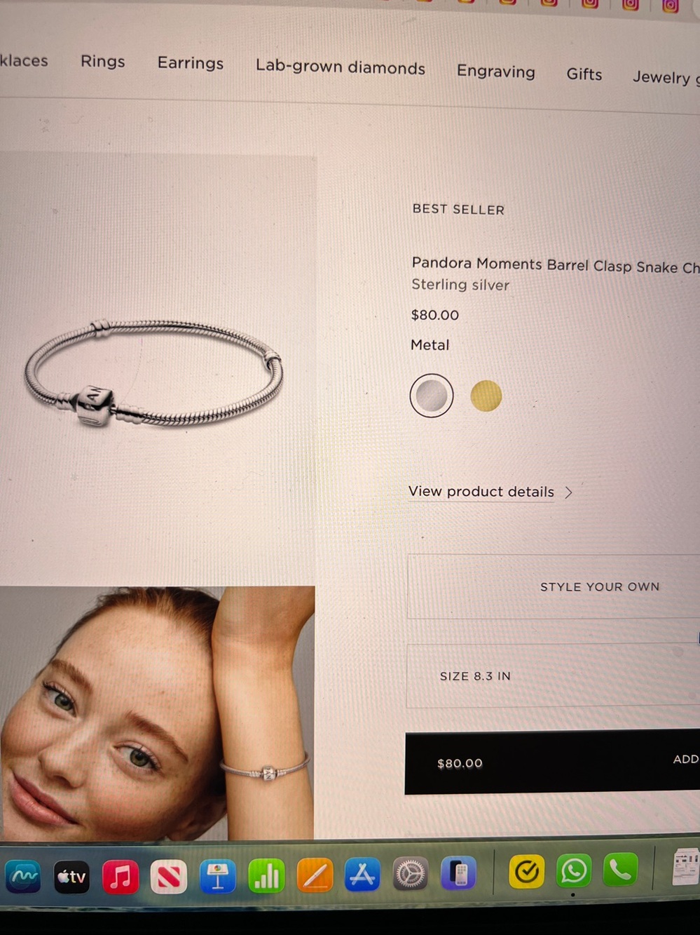 Pandora Moments Barrel Clasp Snake Chain Bracelet SS - Picture 6 of 6